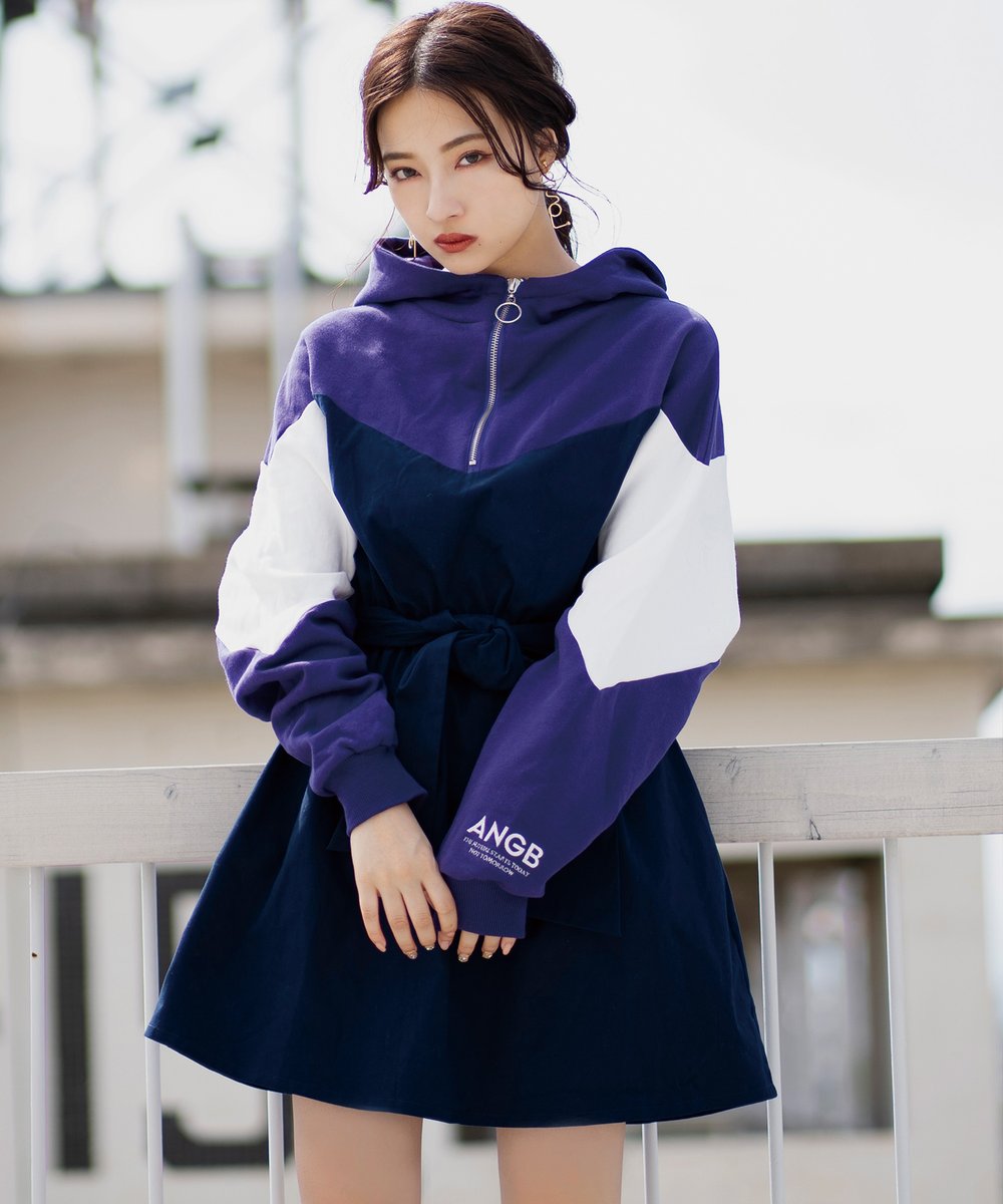 Andgeebee A Twitter Pick Up ハイショクフーディワンピ スウェット生地と布帛生地の切替フーディワンピース ウエストリボンで女性らしさがあります Zozotown T Co Akczzmnb09 Andgeebee 村瀬紗英 T Co Teh4qbj0tw