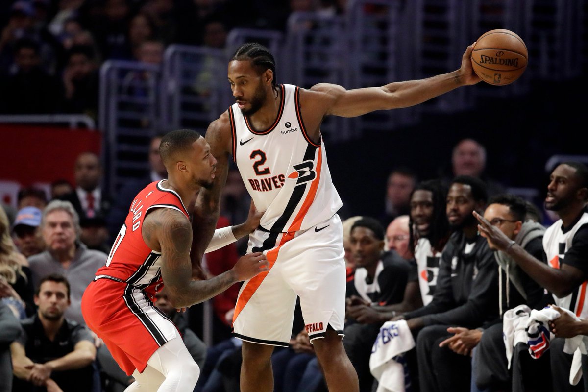 kawhi leonard 2019-20 statline:27.1 PPG 7.1 RPG 4.9 APG 1.8 SPG 0.6 BPG 2.6 TPG 47.0 FG% 37.8 3PT% 88.6 FT%the big thing to note here is kawhi's leap in playmaking ability, that was a big concern for a while but he drastically improved this year, still one of the best