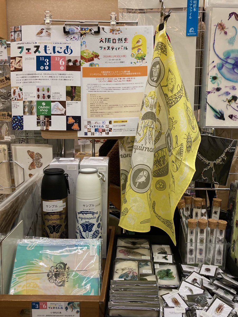 omnh_museumshop's tweet photo. 本日11/3より12/6まで、大阪自然史博ミュージアムショップにて #フェスもにあ 開催！朝からたくさんのお客さまにお越しいただき、写真を撮れていない間に売れてしまったものも…（一部追加納品あり）。ショーケースの写真がなかなか撮れません…。ご来店、お待ちしています！ #いえもにあ2020 #onf2020 https://t.co/o11AmXwqgv