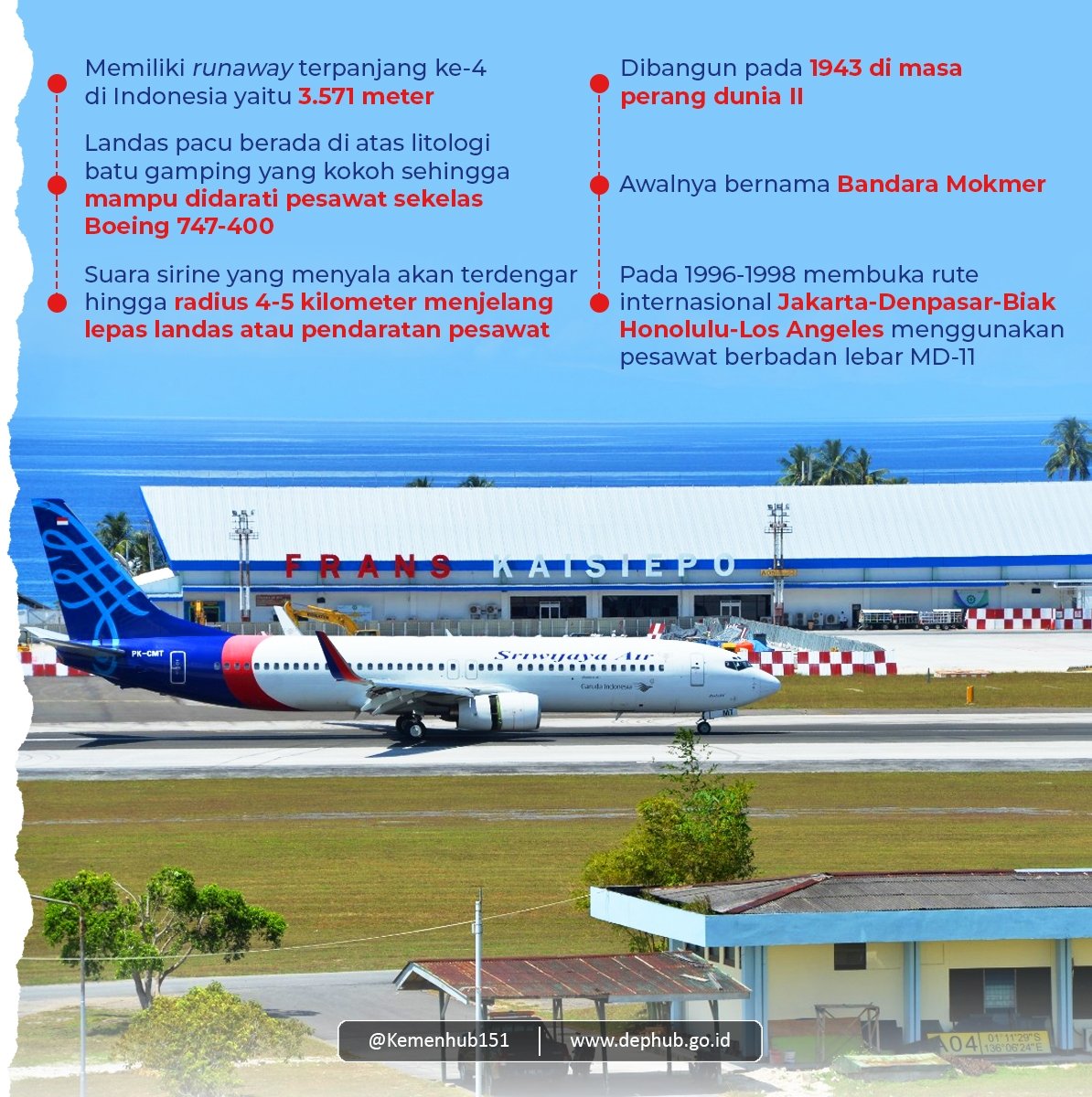 Kemenhub Ri On Twitter Dalam Sejarahnya Bandara Ini Dikuasai Au Australia Sebagai Pangkalan Udara Mereka Pada 1947 Belanda Masuk Dan Menguasai Lapangan Terbang Tersebut Dan Dinamai Bandara Mokmer Penghubungindonesia Https T Co Pke9xot7fx