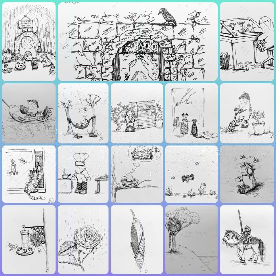 ksneathart's tweet photo. Here they all are! 31 days of Ink Drawings! Thank you for keeping me going!!💕💕 #inktoberisover #thankyouforyoursupport #hummingbirdseries #cutiewillbeback! https://t.co/Jgavw7VXZz