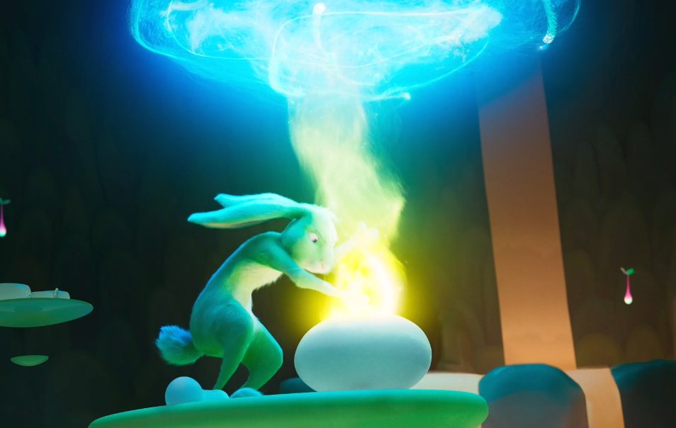 also in English the Jade Rabbit is making a "potion," but in Chinese he's making "medicine," as he does in Chinese myth