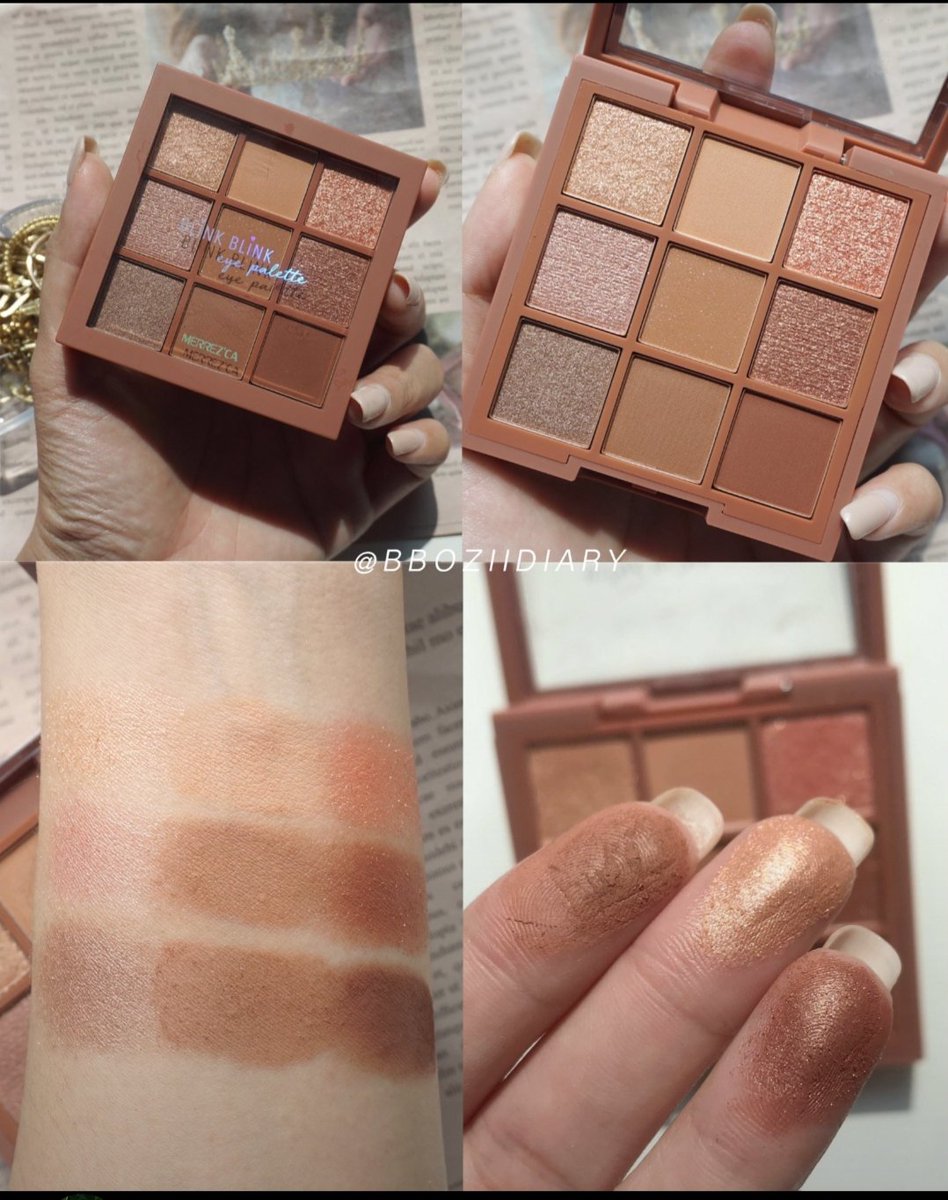 sarinyarinya's tweet photo. แนะนำอายแชโดวพาเลทดีๆ pigment แน่นๆ สีชัด ของ Merrezca โทนน้ำตาล-ทอง-ชมพู มี 9 สี มีทั้งเนื้อแมตต์และชิมเมอร์ เนื้อนุ่มๆ เกลี่ยง่าย พกพาเลตต์เดียวจบเลย ใช้ได้ทุกงาน ✨ ราคา 690 บาท
#พาเลทตาของมันต้องมี #Eyepalette #Merezca #Beautyguru #BeautyBlogger https://t.co/usiefqsTtJ