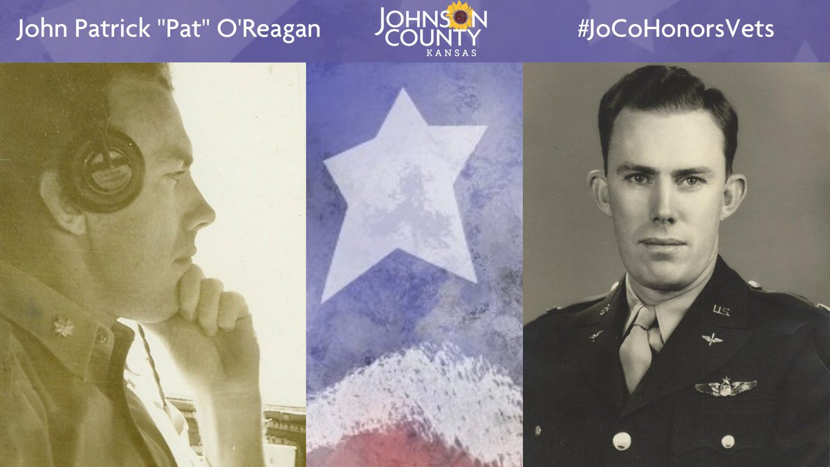 Meet John Patrick "Pat" O'Reagan who resides in  @CityofOlatheKS. He is a World War II veteran who served in the  @USArmy Air Corps. Visit his profile to learn about a highlight of an experience or memory from WWII:  https://jocogov.org/dept/county-managers-office/blog/john-patrick-pat-oreagan  #JoCoHonorsVets 