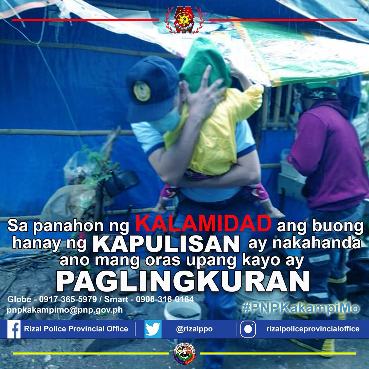 rizalppo's tweet photo. Rizal PPO-Antipolo CPS personnel rescuing a family residing in a landslide-prone area at Sitio Kaynaog, Barangay San Luis, Antipolo City on November 1, 2020.

#PNPKakampiMo
#TeamPNP
#WeServeandProtect
#TeamCALABARZON
#TatakManongEntengDanao
#TeamRizal
#KuyaOtepArguelles https://t.co/RCdnNslEZM