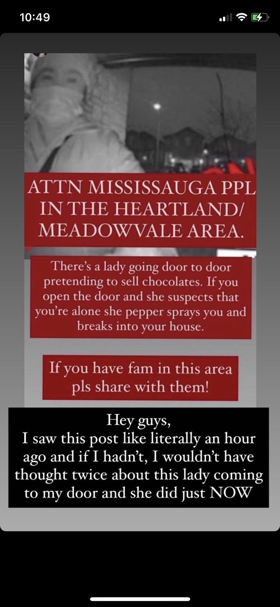 toradamss's tweet photo. ONTARIO FRIENDS PLEASE READ! she was last seen in hamilton. DO NOT open your doors to strangers at night! please spread this around! https://t.co/ruj5HAQOcU