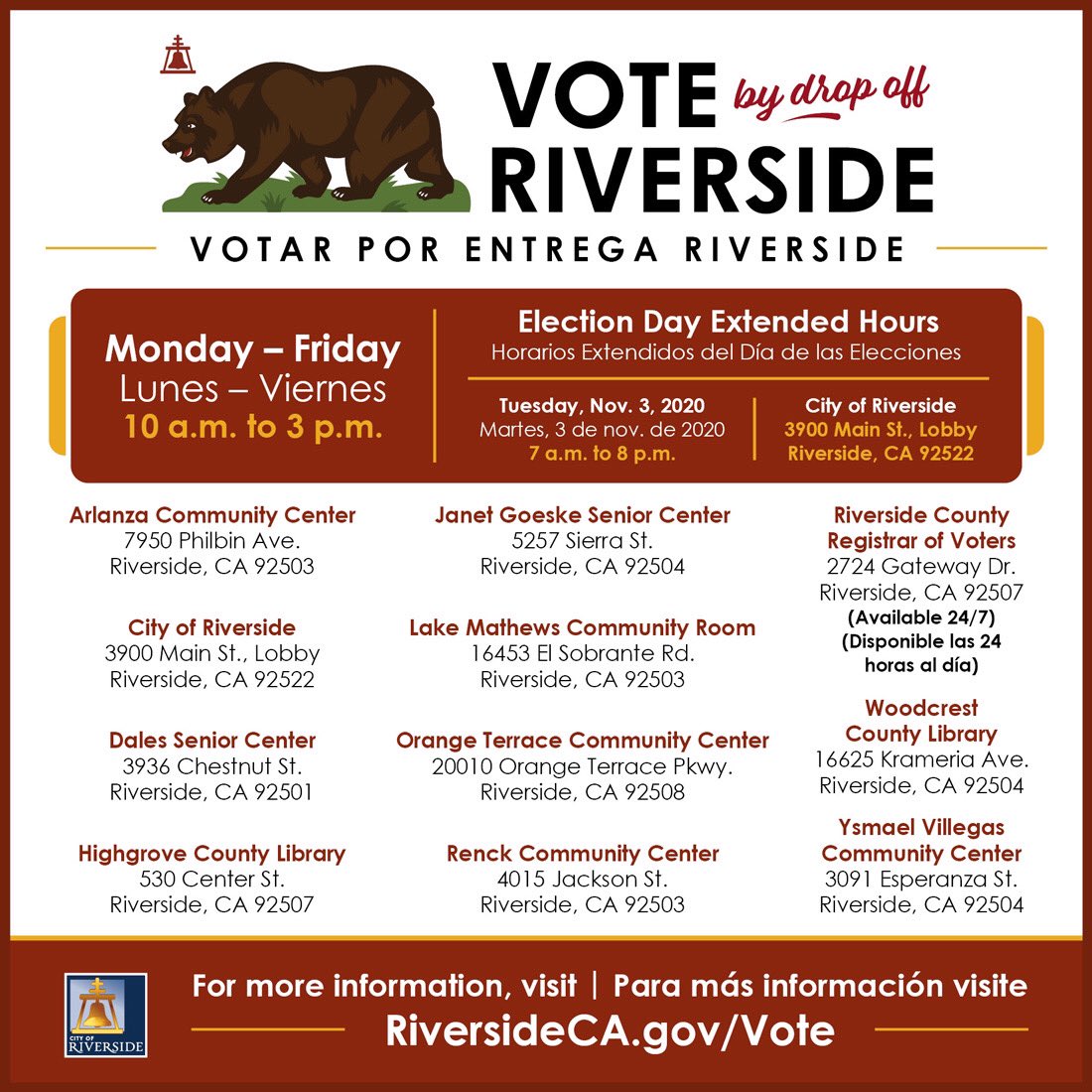 riversidecagov's tweet photo. Last minute resources for #electionday https://t.co/BwClKEozOw https://t.co/P2vAHVJRKi