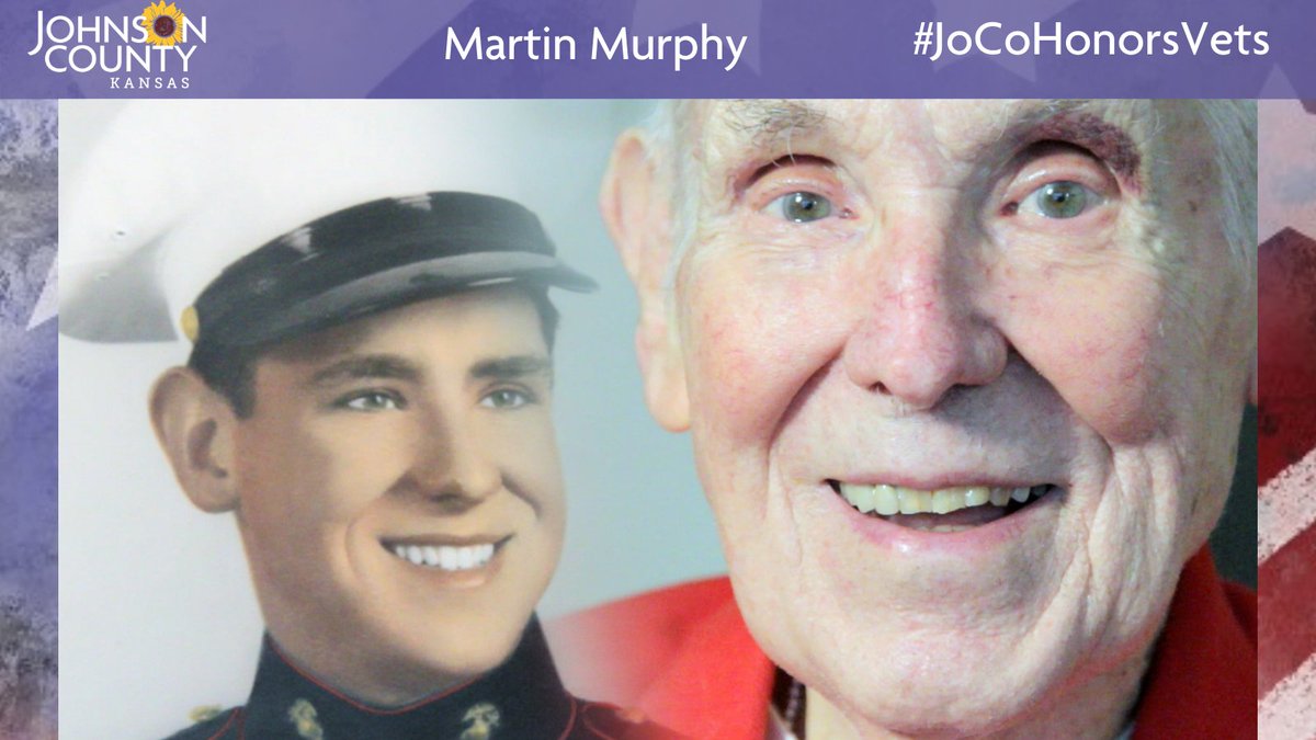 Meet Martin Murphy who resides in Overland Park ( @opcares). He is a World War II veteran who served in the  @USMC. Visit his profile to learn about a highlight of an experience or memory from WWII:  https://jocogov.org/dept/county-managers-office/blog/martin-murphy  #JoCoHonorsVets 