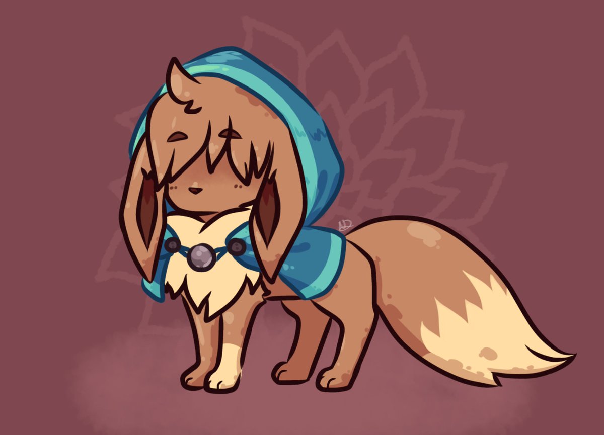 NoirDeer's tweet image. Eevee oc idea I had the other day. #NoirDeerOc #eeveeoc #eevee #pokemon #pokemonoc