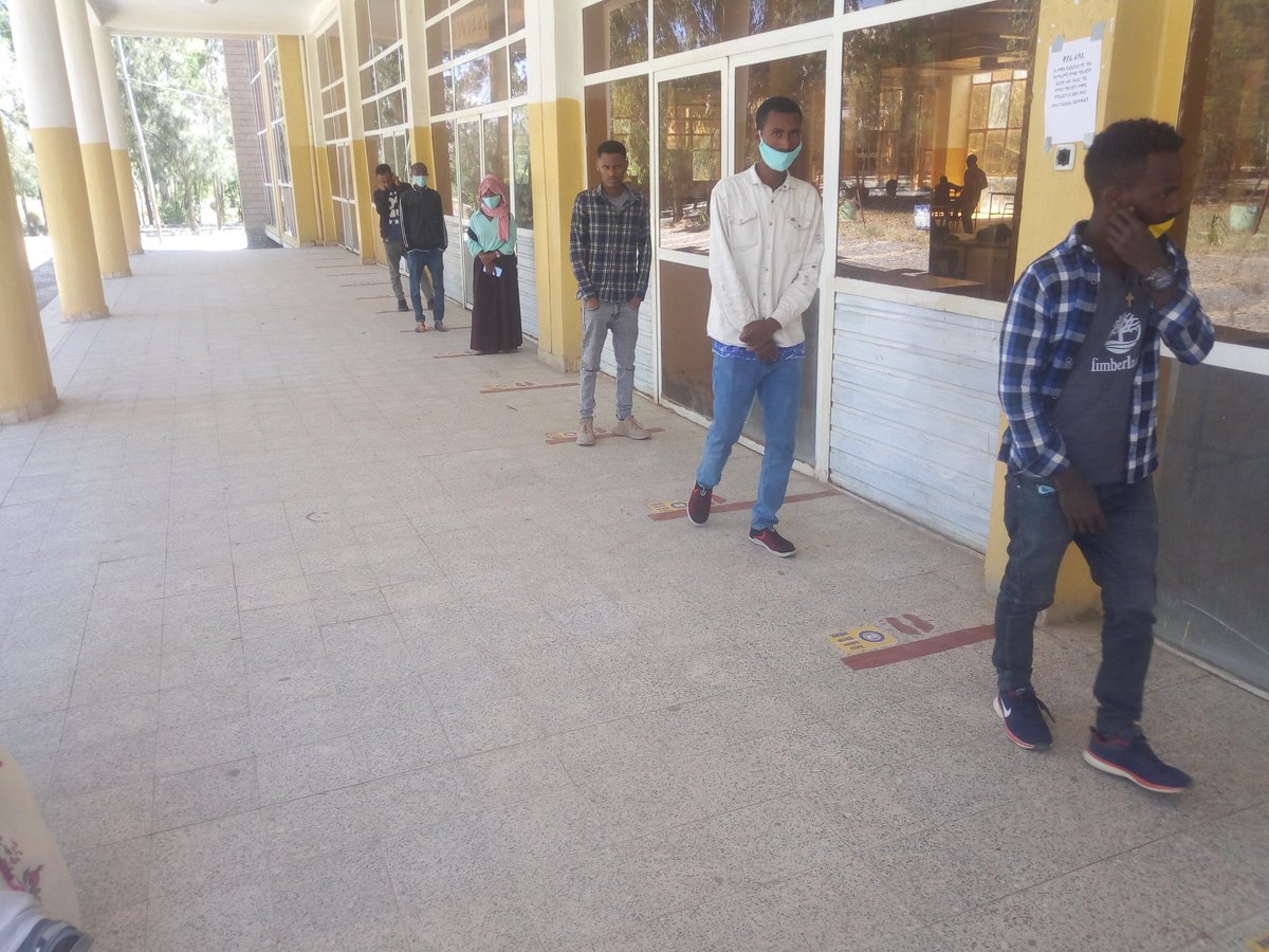 our <a href="/MekUniETH/">Mekelle University</a>  students Applying #socialDistancing at cafe  <a href="/AbayFetien/">Fetien Abay (Prof. PhD in Plant Breeding/Seed)</a> <a href="/ProfKindeya/">Kindeya Gebrehiwot, PhD, Prof</a> <a href="/AbrhaleyArefa/">Abrhaley Arefaine HaileMichael (the Ambassador)</a> <a href="/GoiEth/">Tieng Ve Goi.eth</a> <a href="/MekUniAlumni/">Mekelle University Alumni</a>