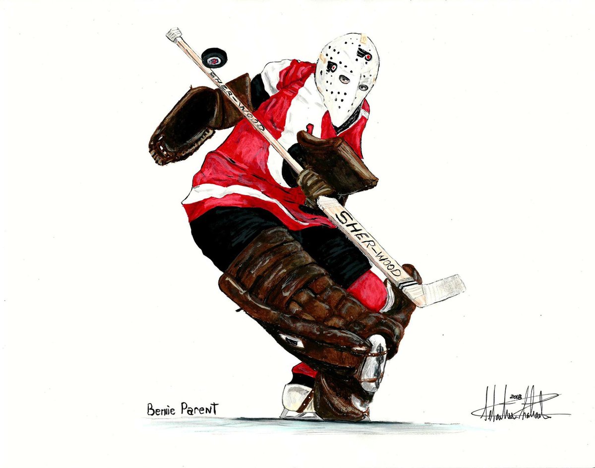 bubba58272424's tweet image. Bernie Parent painting