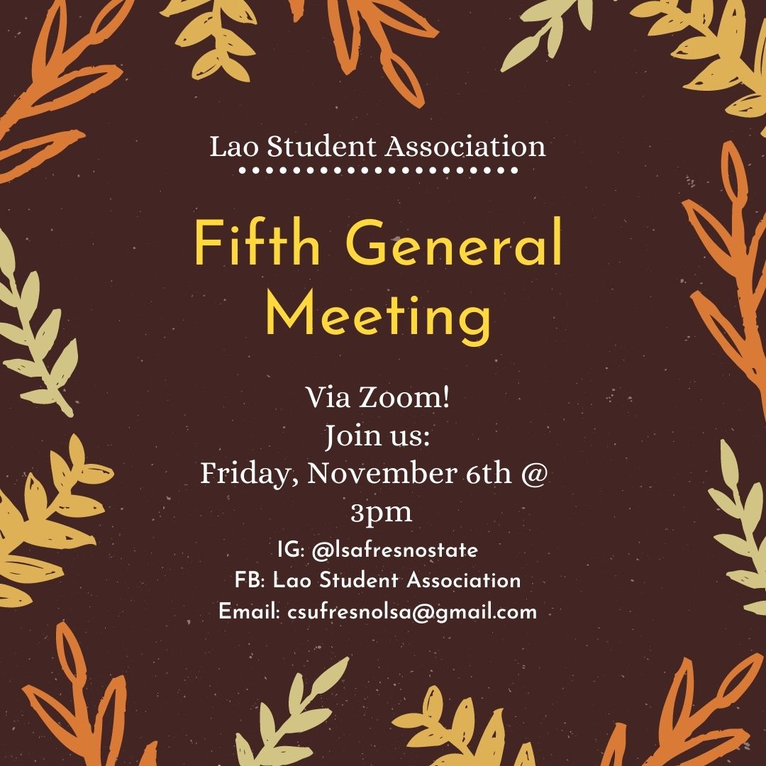 It's time for another general meeting! Please join us this Friday, Nov 6th @ 3 pm, zoom link in our bio😀