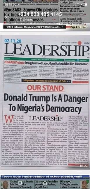 oluchristty's tweet photo. With this publication against @realDonaldTrump / @Mike_Pence re-election bid, then you know that Nigeria is indeed a Terrorist country not suitable for Christians to live with the Terrorists.

#EndNigeriaNow and save Christians from this contraption called Nigeria. https://t.co/04ZvENdFTD