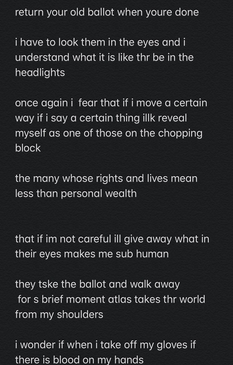 i wrote this after having a panic attack after my first day. (thus the spelling errors)