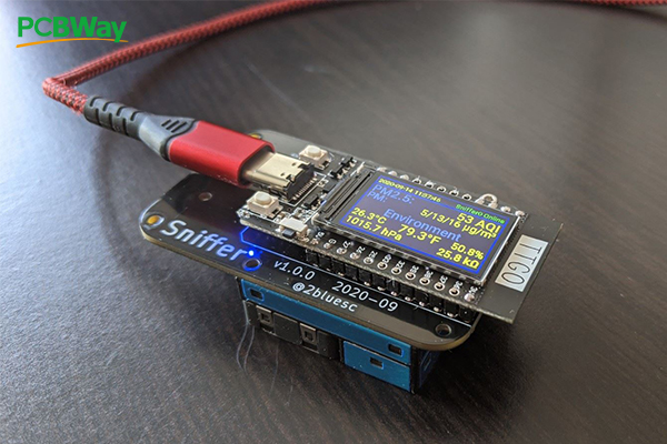PCBWayOfficial's tweet image. #SharedProject
Air quality sensor integration board using ESP32 TTGO T-Display, PMSA0003 particulate matter sensor, and BME680 environment sensor. @lilygo9 
✅Learn more: bit.ly/3elMsdT
.
.
#PCBWay #Maker #TTGO #DIY #HomeAutomation #ESP32 #BME680