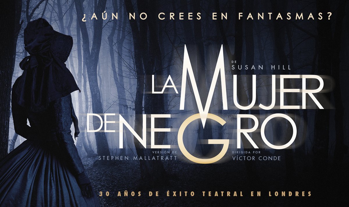La_MujerDeNegro's tweet photo. Arthur Kipps cree que el espectro de una mujer le ha lanzado una maldición. Ha alquilado un teatro y contratado a un joven actor para que le ayude a contar su terrible historia. 😱

@La_MujerDeNegro desde el 13 de noviembre en @MunozSecaMadrid. 👉 https://t.co/nE5DS4CdLA https://t.co/GpsM1c1SKo