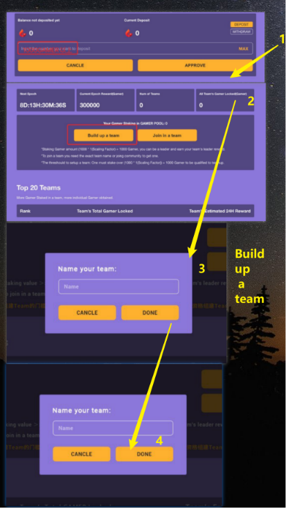 GamerFinance's tweet photo. https://t.co/ped0Bj3w8u will launch TeamPool on 04:00:00 AM UYC 2020-11-03 
Come on and fight with your friends🤠🤠🤠 https://t.co/TKjpvQaudQ