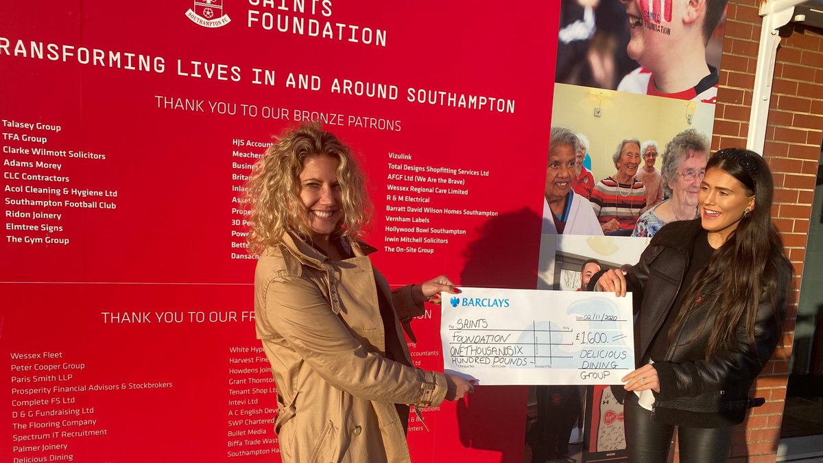 SFC_Foundation's tweet photo. A massive thank you to @DeliciousDining, who raised £1,600 at their Ladies Day event back in September. Your generous donation will go a long way to helping those who need it most in our community! 😇

#SaintsFoundation https://t.co/wGiFNfxJY4