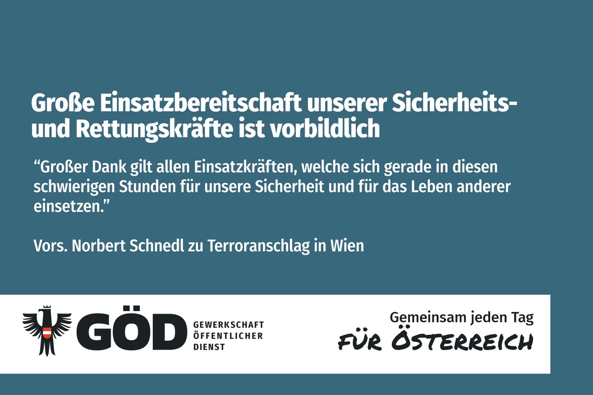 Goed_official's tweet photo. „Die österreichischen sowie europäischen Grundwerte stehen auf einem festen Fundament. Feige Angriffe von rücksichtslosen Mördern werden dieses Fundament nicht erschüttern“, so GÖD-Vorsitzender Norbert Schnedl.
https://t.co/Gadn0HnmsX #GemeinsamJedenTag #wienATTACK https://t.co/Uj4JBQPCMv