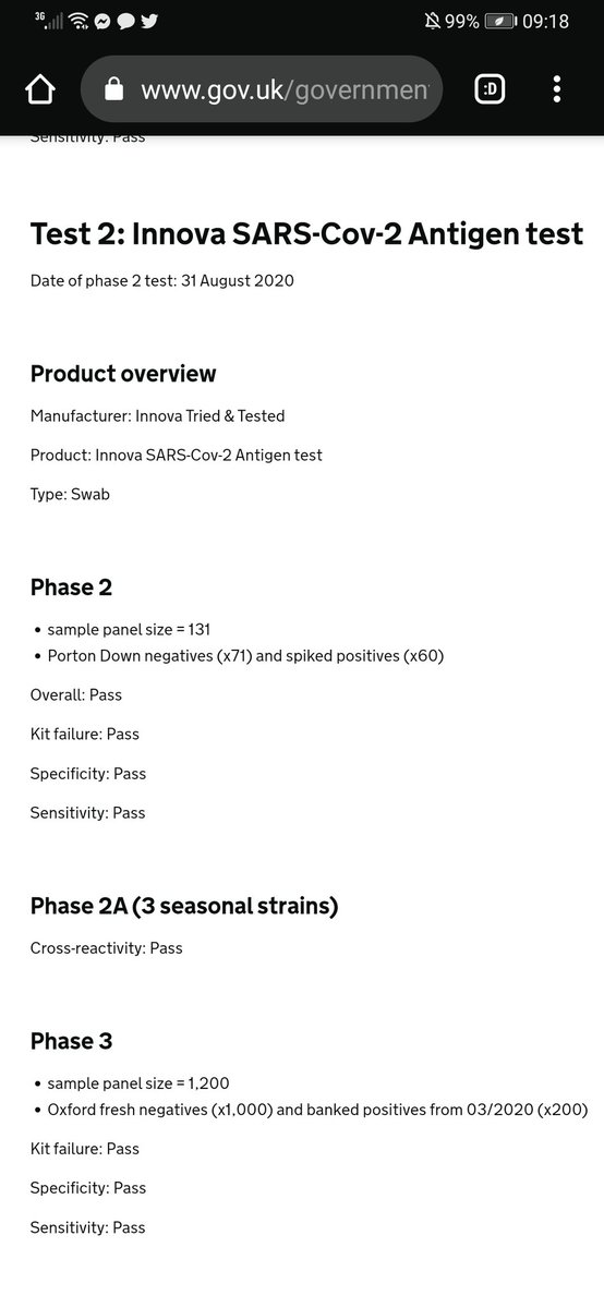 The government rolling out mass testing in Liverpool using a novel test for which the published sensitivity and specificity data is just 'pass' and 0 details of the plan or evaluation of benefits, risks, and limitations is not only outrageous, but very concerning.