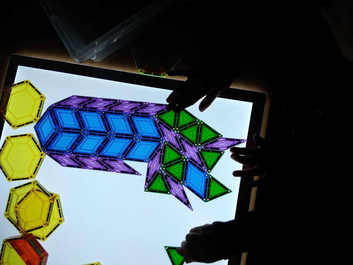 Pattern blocks on the light table