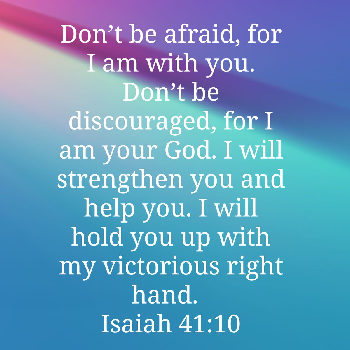 PatsyFo1's tweet image. Don’t be afraid, for I am with you. Don’t be discouraged, for I am your God. I will strengthen yo…
bible.com/bible/116/isa.…