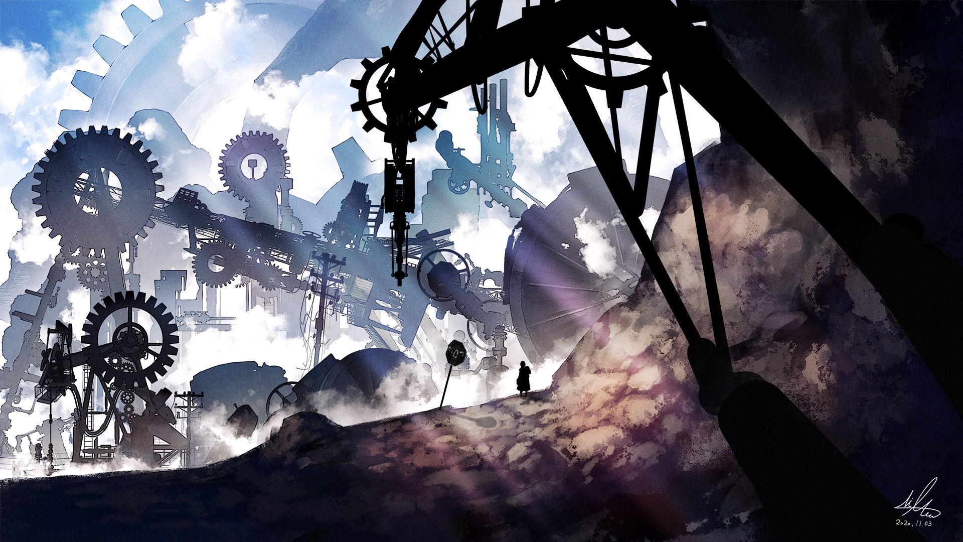 ほめのび 背景イラストレーター 歯車が狂った街 イラスト 背景 T Co Xuxgugnqec Twitter