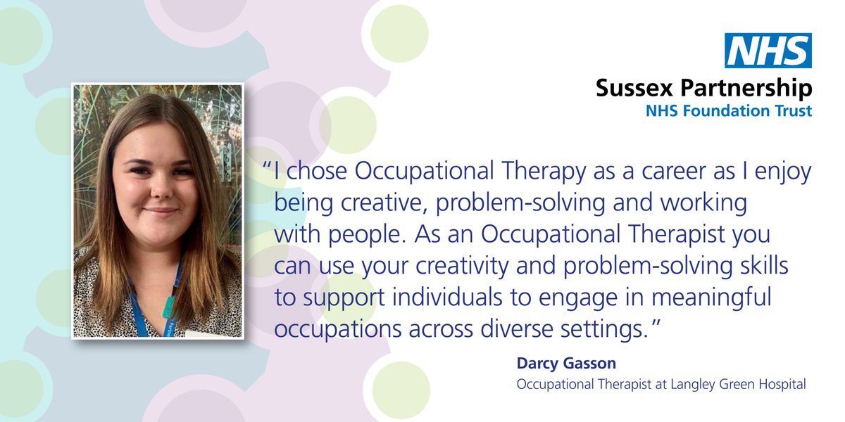 SPFT Occupational Therapy Students (@spftot) on Twitter photo Good morning… Day 2, and we would like to continue celebrating #OTweek2020 with Darcy, who shares why she decided to #ChooseOT. Hurrah for creativity, problem solving and working with people! <a href="/withoutstigma/">SPFT - No longer in use</a> <a href="/AHP_SPFT/">AHP SPFT</a> <a href="/RCOT_MH/">RCOT Mental Health</a> Good morning… Day 2, and we would like to continue celebrating #OTweek2020 with Darcy, who shares why she decided to #ChooseOT. Hurrah for creativity, problem solving and working with people! <a href="/withoutstigma/">SPFT - No longer in use</a> <a href="/AHP_SPFT/">AHP SPFT</a> <a href="/RCOT_MH/">RCOT Mental Health</a>
