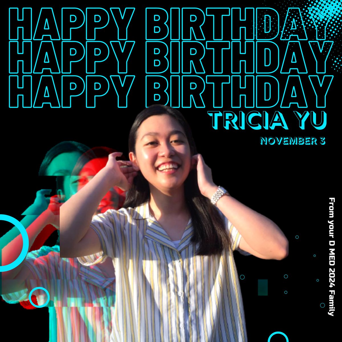 USTDMED2024's tweet photo. We would like to greet Yu a Happy Big D birthday!! Tricia Yu! Enjoy your Day! With love, your Big D fam. #ONEBIGD https://t.co/q5Sg6vsaq1