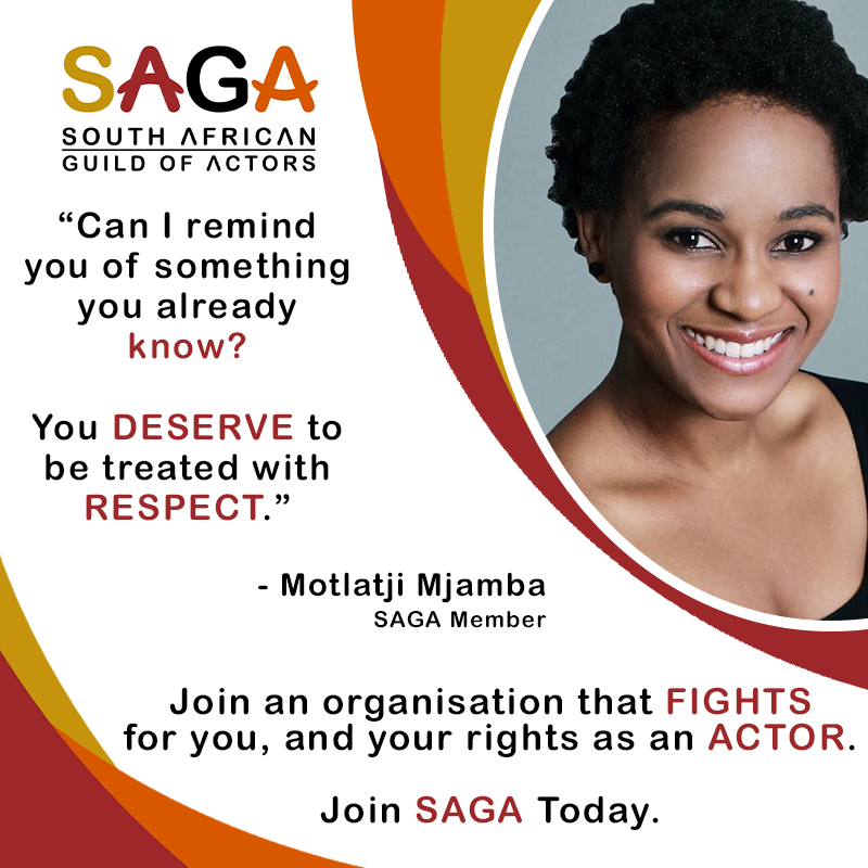 SAGActors's tweet photo. Can I remind you of something you already know? You DESERVE to be treated with RESPECT."
- Motlatji Mjamba, SAGA member.
Join an organisation that FIGHTS for you, and your rights as an ACTOR. Join SAGA today.
#ACTORvism #IAmActorSA
https://t.co/o3L7kAbeOz https://t.co/u2j2ADA6Uq