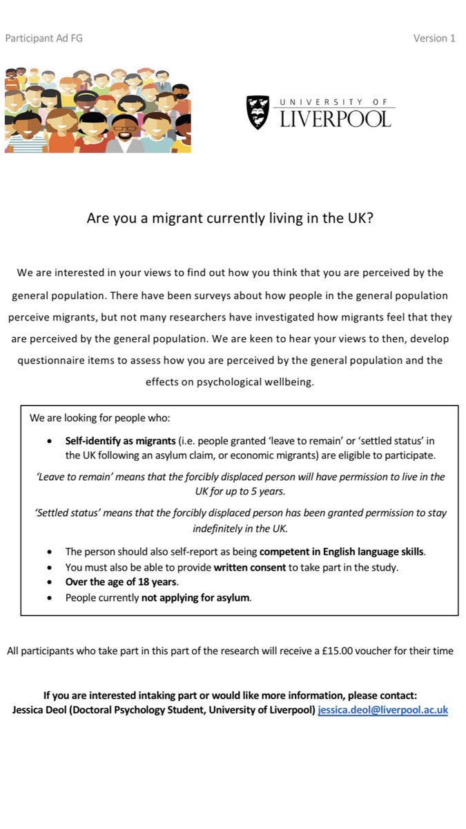 MPPASUK's tweet image. We are now recruiting! If you are a migrant or refugee and would like to share your views, please get in touch for more information: Jessica.deol@liverpool.ac.uk