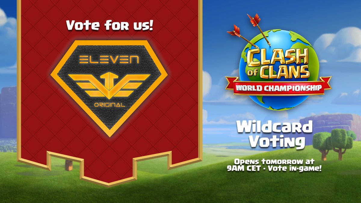 eleven_original's tweet photo. 🔥🔥🔥VOTE: eleVen Original🔥🔥🔥

We are very proud to be in the community voting for COC Worlds! 😍

🟠If you want to see a team with no big esport organisation in the back, with own basebuilding and love for the competitive clash community - VOTE EVE ❤️😍🥳

🔃RETWEET pls! ❤️ https://t.co/f7i5YEfpUv