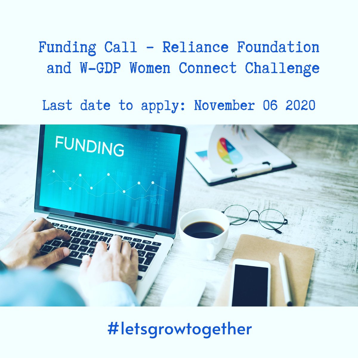 shwayati's tweet image. Funding Call – Reliance Foundation and W-GDP Women Connect Challenge

Last date to apply: November 06, 2020

For more details visit:
app.reviewr.com/s1/site/WDGP_W…

#fundingalert #fundsforngos #shwayatiforngos #shwayatisolutions #letsgrowtogether #noworrynovember #ss2020