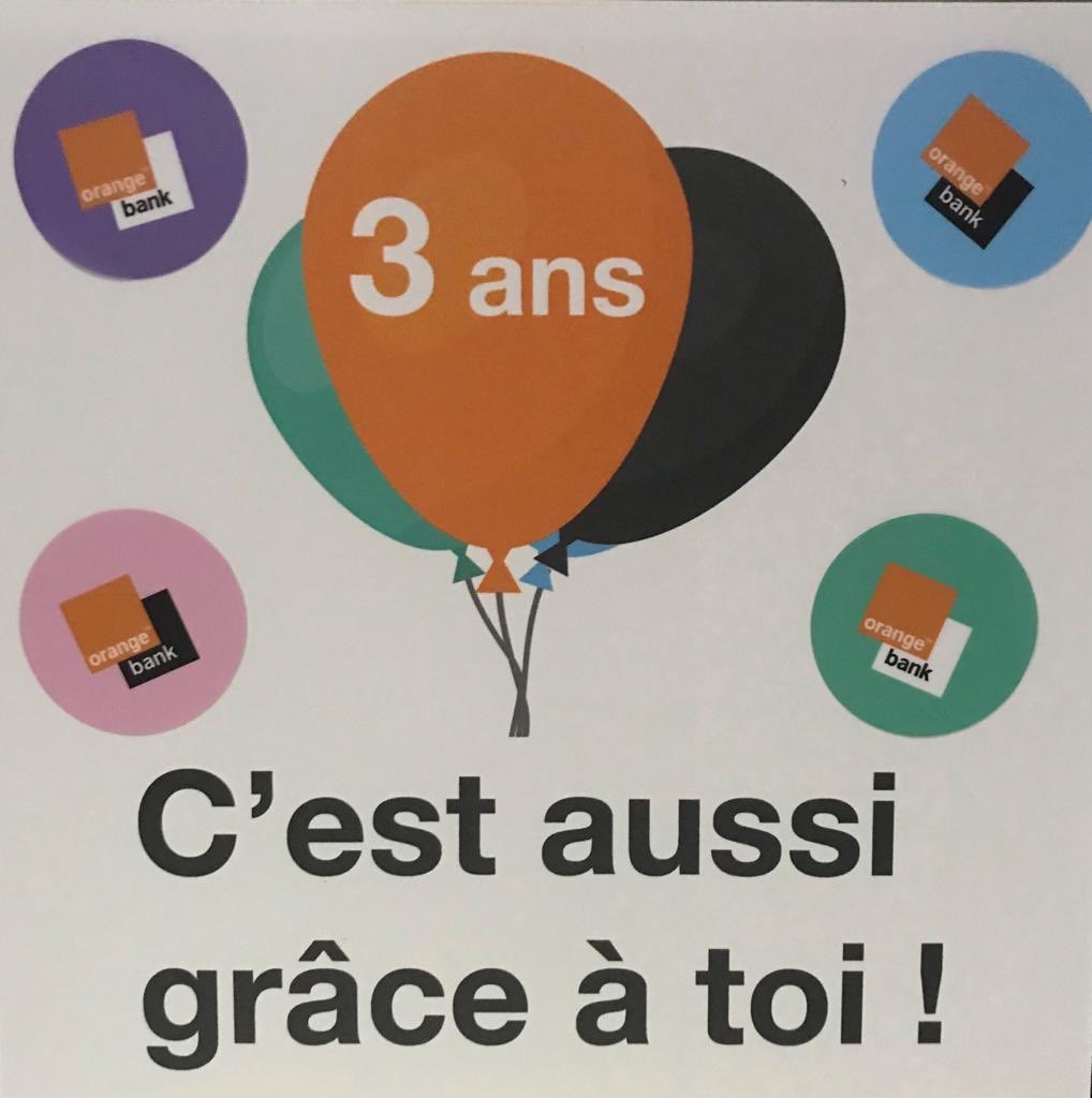 . <a href="/OrangeBankFR/">Orange Bank</a> fête ses 3 ans : merci au million de clients qui nous a rejoint, à <a href="/Orange_France/">Orange France</a> et <a href="/Groupama/">Groupama</a> pour leur soutien et aux collaborateurs qui œuvrent à notre succès sur nos sites d’Amiens et Montreuil !