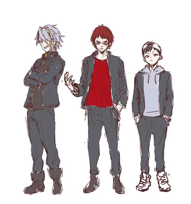 ラクガキ
にじさんじ商業高校
漢気塾高校麻雀部

メイカくんとコーサカ描いてみたかったのでいい機会だと思った～ 
