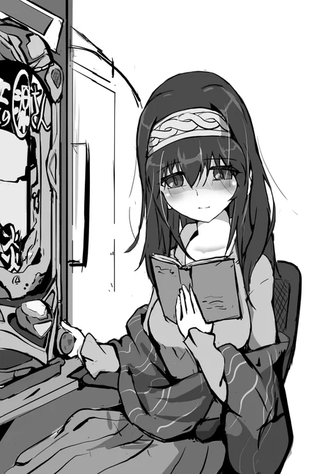 パチンコを打つ文香 
