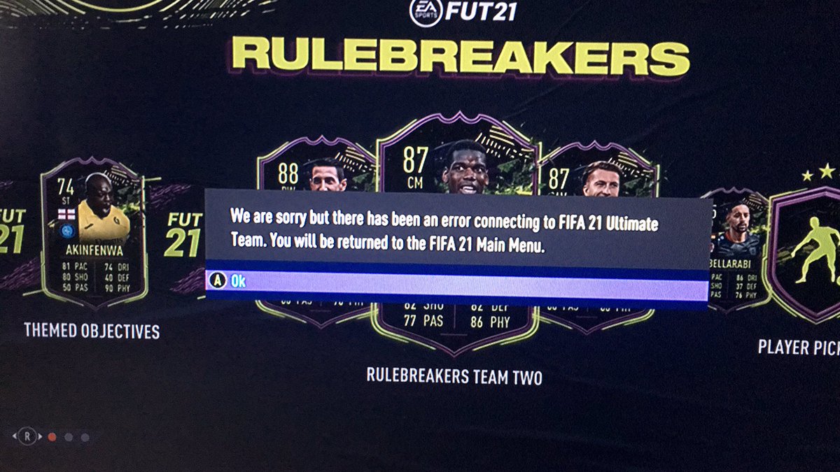 HorizonJester's tweet photo. Just got off the phone to EA, for them to tell me that the below notification is a “known issue under investigation”, yet neither @EAHelp nor @EAFIFADirect have given any initial communication or update about it. Also seems to currently only affect me out everyone I’ve spoken to. https://t.co/KEpkb5g7OM