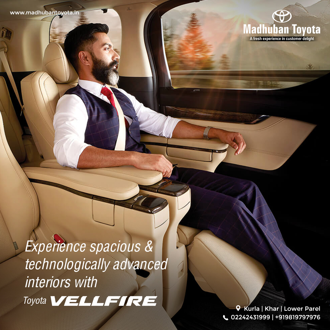 MadhubanToyota's tweet photo. Experience the ultimate luxury lounge with tastefully designed interiors that inspire!

Visit us or book online.

📍 Kurla Khar Lower Parel
📞 02242431999 / 9819797976
🌐 https://t.co/HiycAkxtbx

#MadhubanToyota #Vellfire #Luxury #LuxuryCars #ExpensiveTaste #Comfort #SpaciousCar https://t.co/a9hpsJYd6U