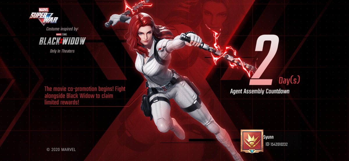 StyuuSyun's tweet photo. The movie co-promotion begins! Fight alongside Black Widow to claim limited rewards! https://t.co/qkuI4oHhjZ