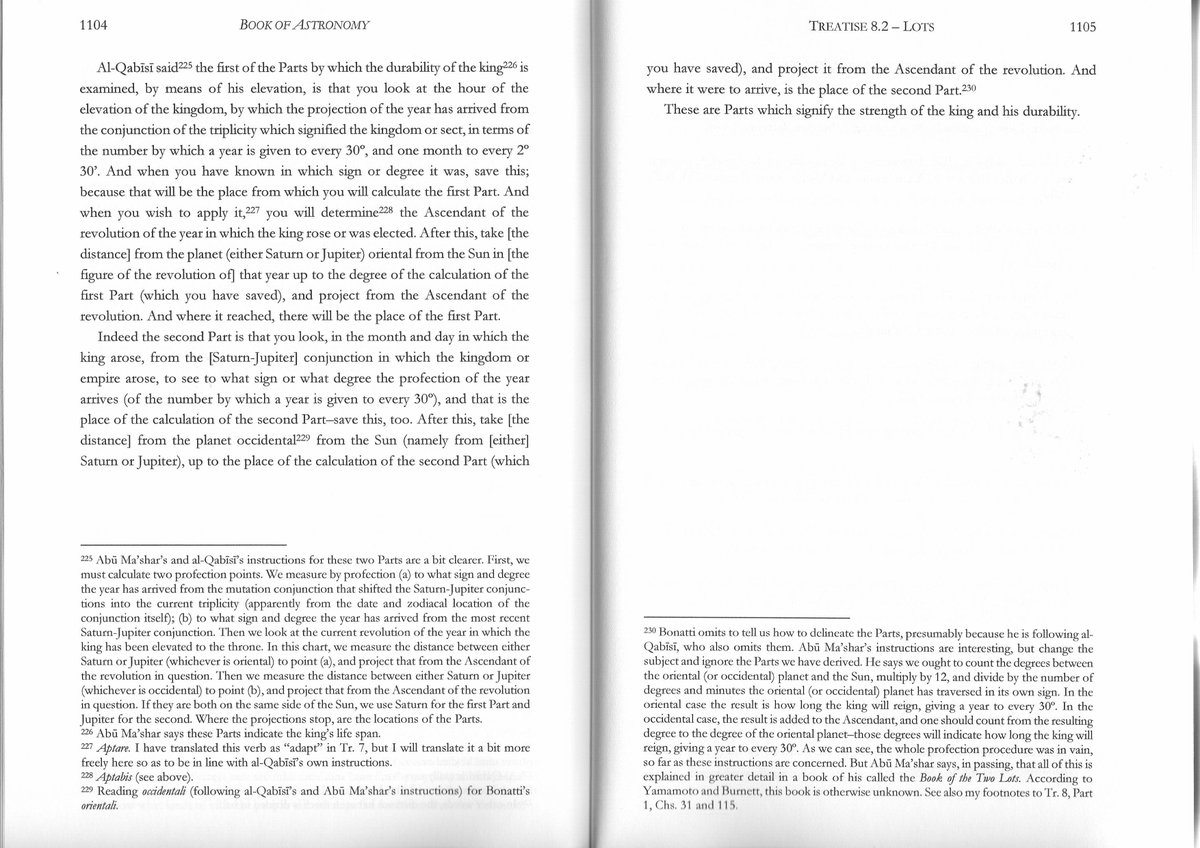 Here are the relevant pages from Dyke's edition of Bonatti: There are no less than five different parts used for this purpose, some of which are fairly elaborate, involving jupiter-satrun conjunctions &c.