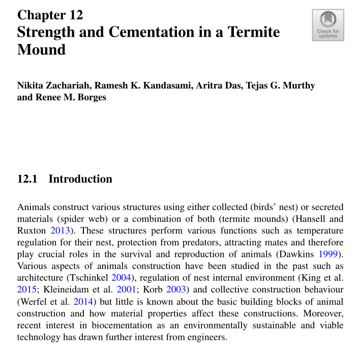 labhopping's tweet image. This fascinating interdisciplinary study by Nikita Zachariah in Renee Borges' lab @CES_IISc and her civil engineer collaborators makes many breakthroughs in our understanding of termite mound architecture. @MongabayIndia #WomeninScience #InsectPower india.mongabay.com/2020/10/archit…