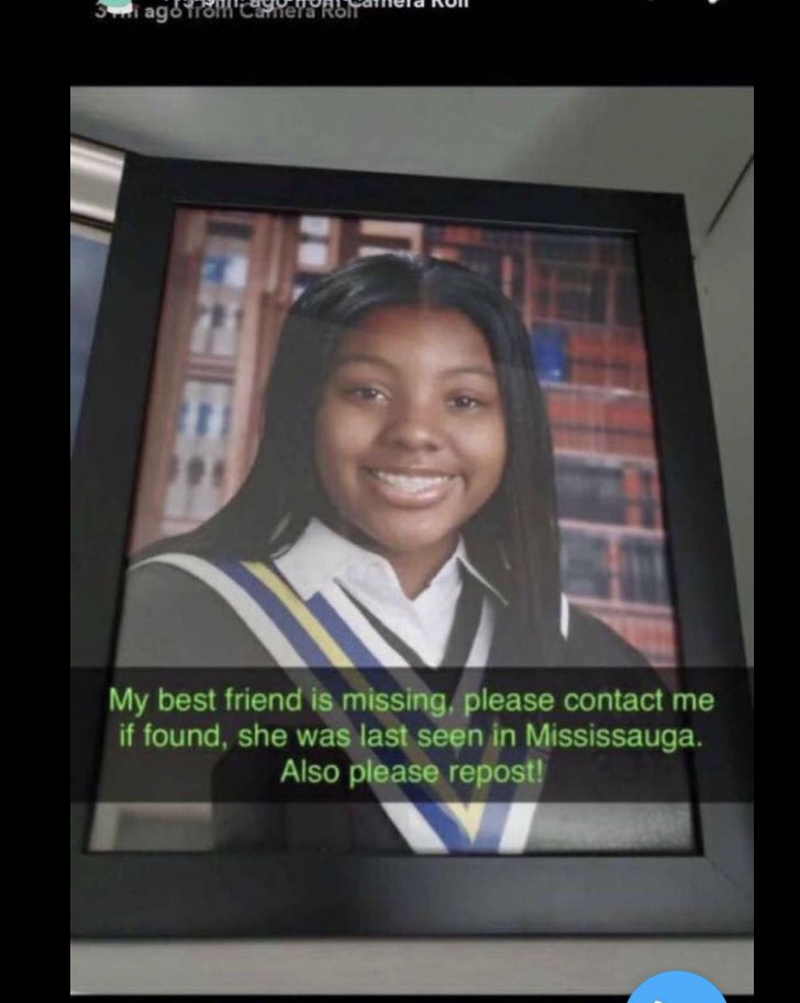 almost_lost_14's tweet photo. Another person is missing in the GTA, please be mindful of your surroundings and look out for this young girl please !!! 💓 https://t.co/9QwbSj90hv