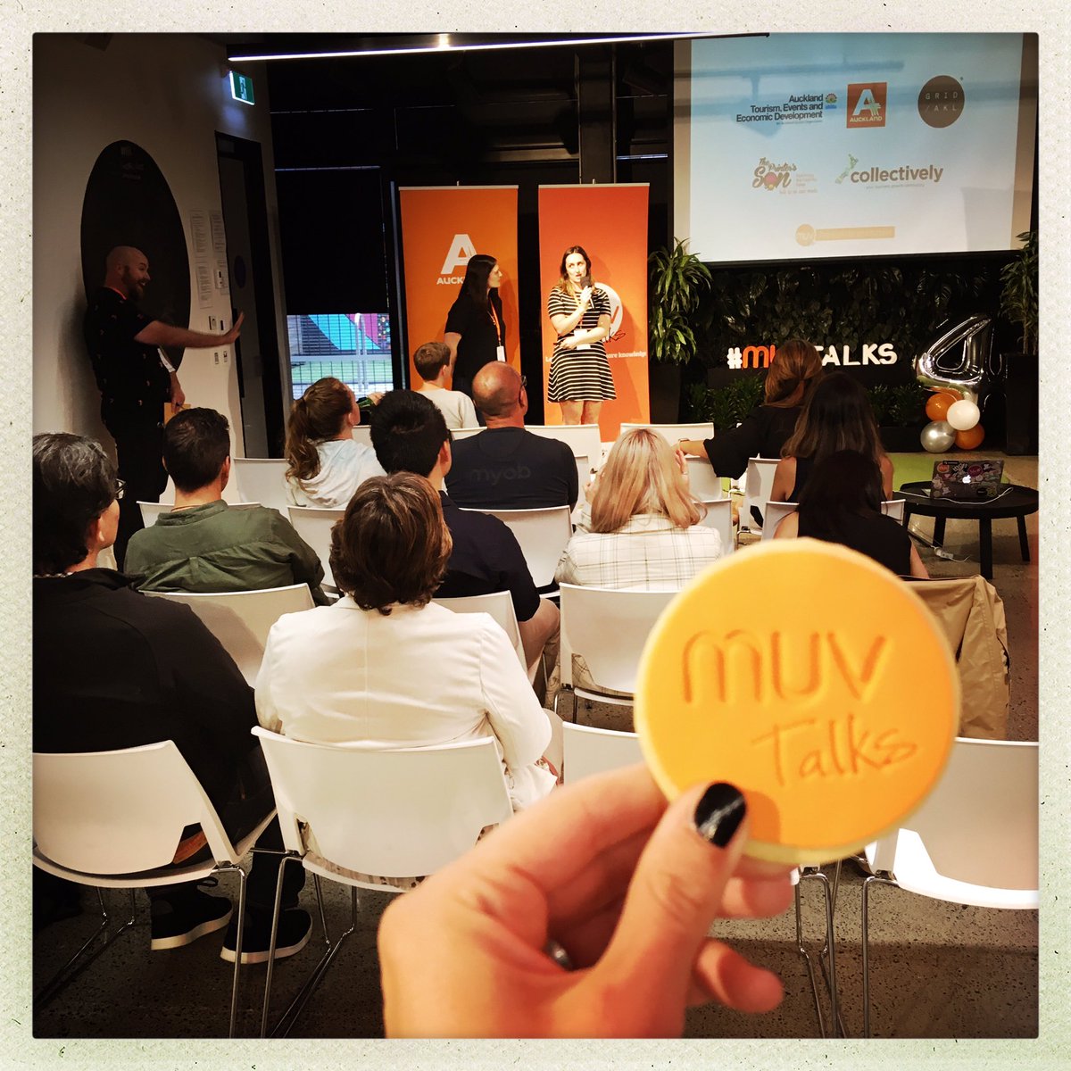 BobaMBaluchova's tweet photo. Happy birthday to #MUVtalks! Lookin fwd to hear all seven speakers at MUV Talks' FOURTH birthday edition tonight. Always Luv to volunteer at this @MUVTalks event. Letβs celebrate!! #ourAkl #femaleLeaders #nz #kiwiLife #learning #myob #gridAkl #volunteering https://t.co/HHZZt9hHbE
