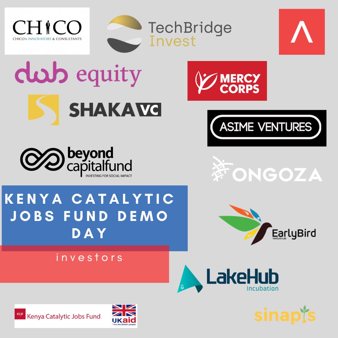 Catalytic_Jobs's tweet photo. Our Virtual Demo Day happens tomorrow. So stocked to have these investors join in and listen to amazing pitches from amazing businesses. @UKinKenya 
#demoday #smes #funding #kcjfchat https://t.co/gedtT25ML6