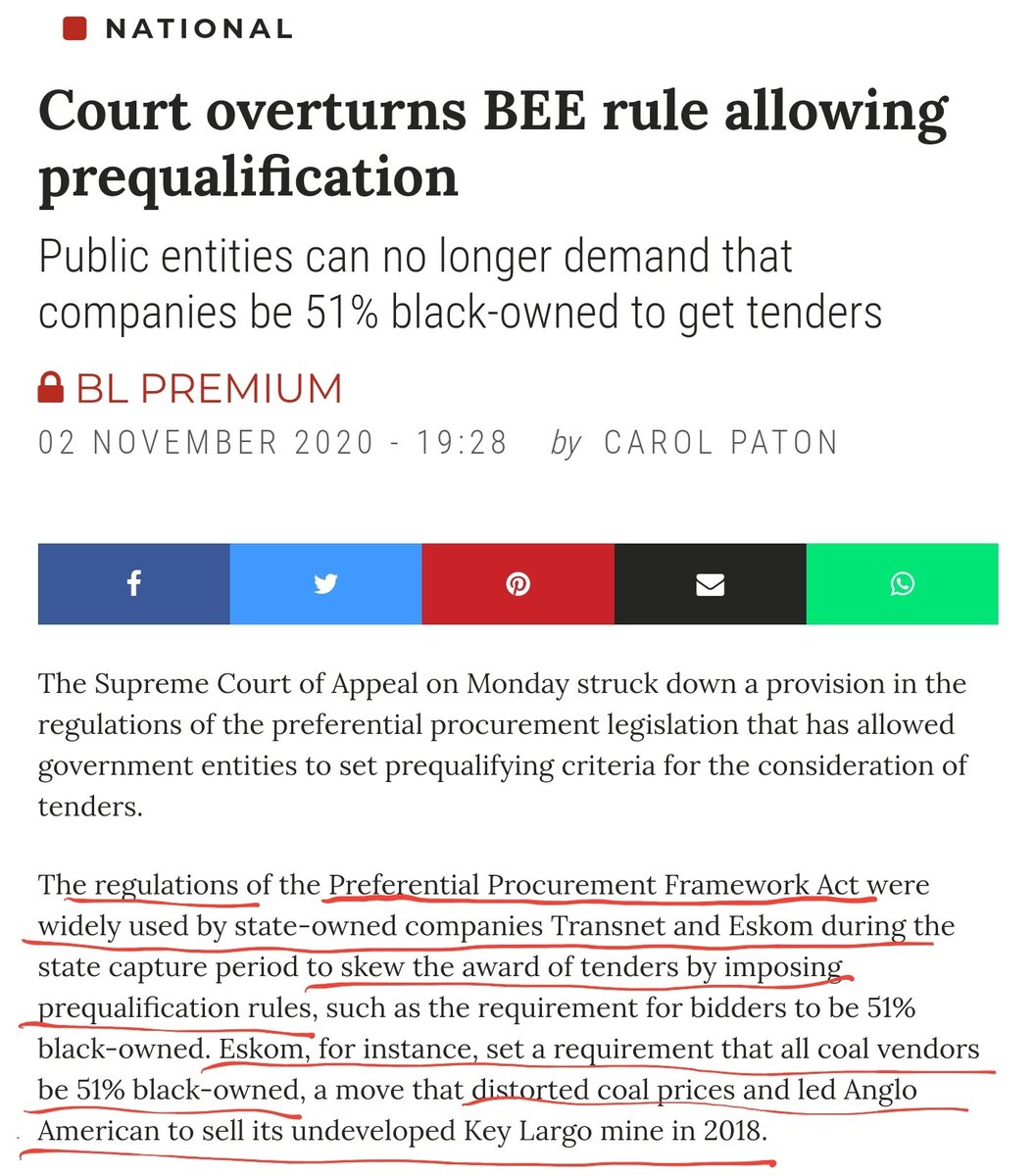 Some consequences of BEE, noted in coverage of <a href="/Sakeliga/">Sakeliga</a>'s victory in the Supreme Court of Appeal, yesterday. businesslive.co.za/bd/national/20…