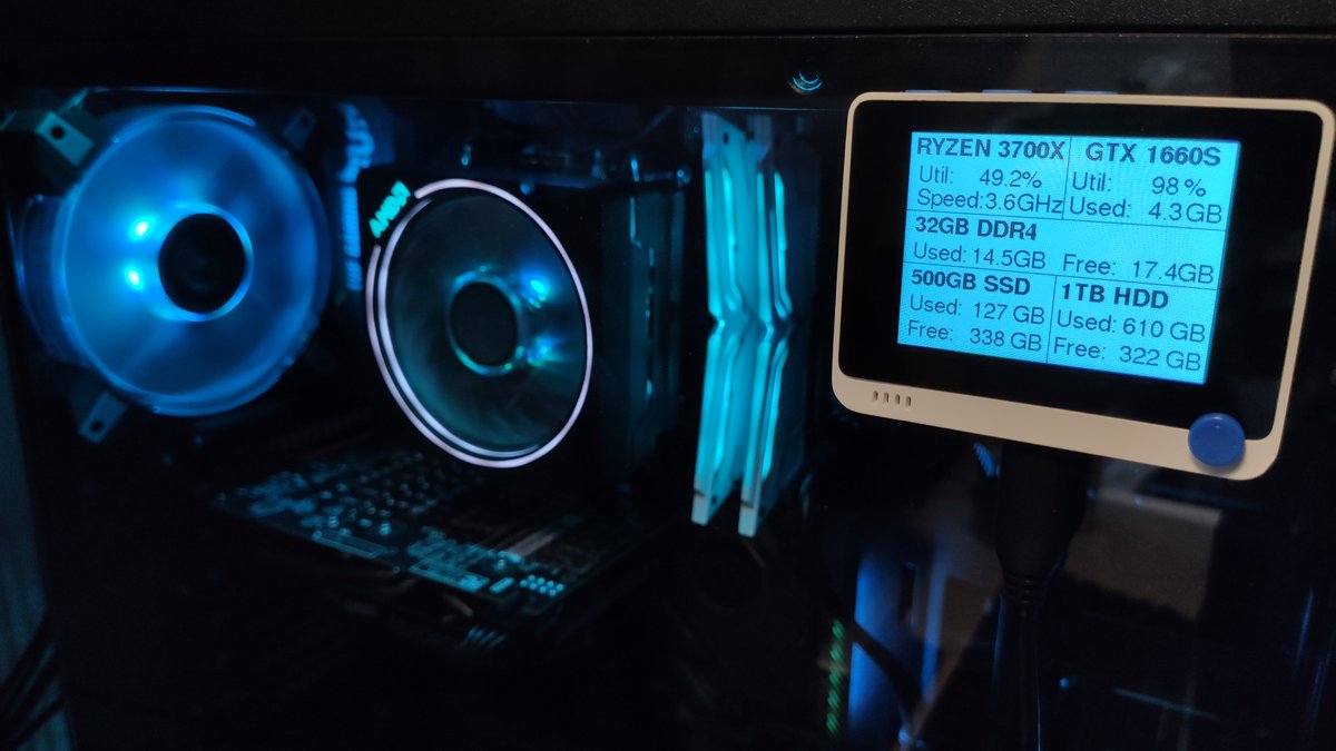 lakshanthad's tweet photo. Fun way to monitor your PC statistics on the @seeedstudio #WioTerminal using #Arduino and a #Python script running on PC with #pyserial, #psutil, and #gpuinfo libraries! Now you can build yours too!
https://t.co/Ca62xGwiBG https://t.co/hwf916RZsN