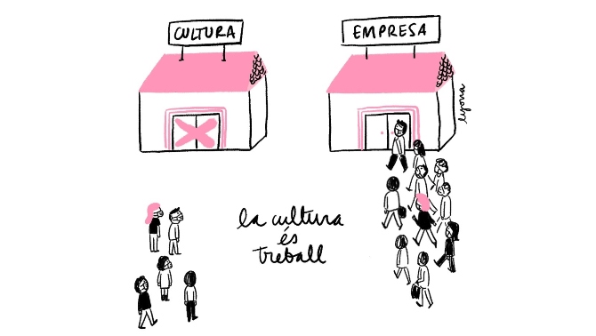 maticatradio's tweet photo. ✍ La cultura és treball. "La vinyeta" d'avui de @lyona_ivanova https://t.co/tJHu98QLJg