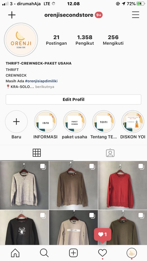 OrenjiSecond's tweet photo. orenji ada postingan baru nih teman-teman. crewneck bagus dan yoi ada di orenjisecondstore, ada uniqlo juga nih
cek ig nya yuk 

#thrift #thrifting #crewneck #crewneckthrift #crewnecksecond #uniqlosecond https://t.co/j5424bSInK