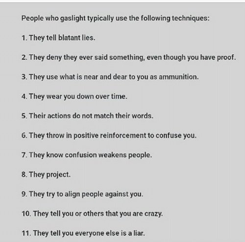 Signs of Gaslighting.