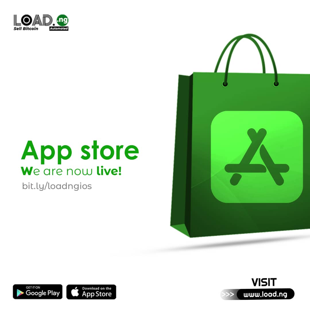 Loadafrica's tweet photo. LoadNG is now Live on iOS Appstore for iPhone Users ๐ฏ
#LoadNG #BitcoinToNaira #LoadNGAutomated #TuesdayShoutout #SayNoToSocialMediaBill https://t.co/FKhkxDrXV7